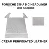 PORSCHE 356 A B C Compatible HEADLINER ROOF SKY CEILING PERFORATED White W/out SUNROOF