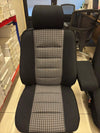 Mercedes W124 Compatible Front Seat Covers Upholstery Sportline Karo Black OEM Fabric
