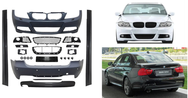 BMW E90 Compatible LCI M-Tech Body Kit Front & Rear Bumpers + Side Skirts + Grilles