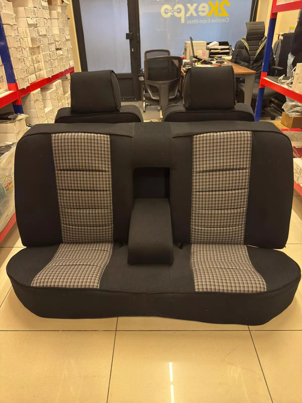 Mercedes W124 Compatible Rear Seat Covers Upholstery Sportline Karo Black OEM Fabric