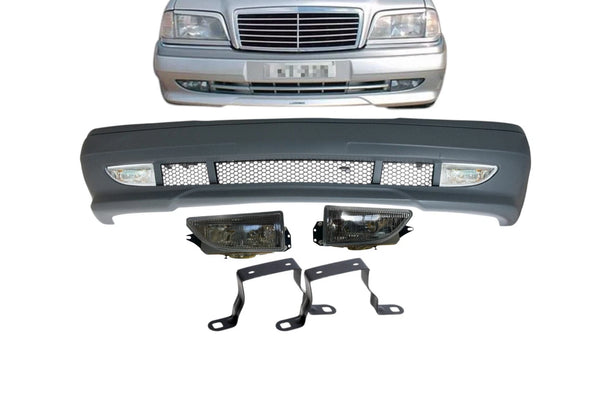 Mercedes W202 1993-2000 With Fog Lights Compatible Front Bumper Amg Type