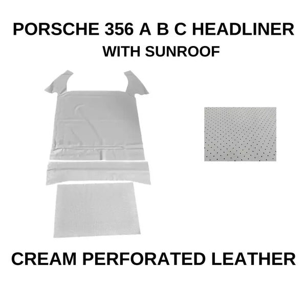 PORSCHE 356 A B C Compatible HEADLINER ROOF SKY CEILING PERFORATED White With SUNROOF