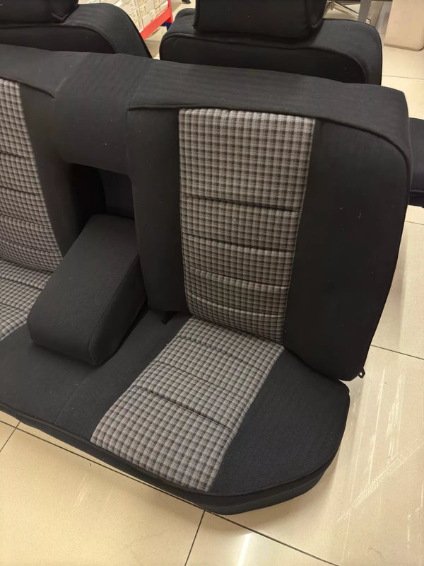 Mercedes W124 Compatible Rear Seat Covers Upholstery Sportline Karo Black OEM Fabric