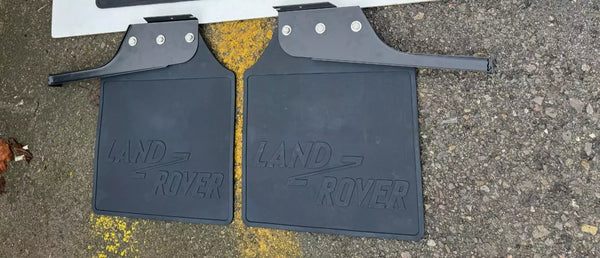 Land Rover Defender 90 110 130 1986-2016 Compatible Rubber Mud Flap Rear Side With Bracket Set 2 Pieces