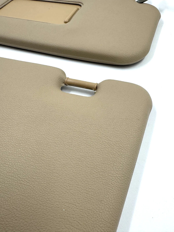 BMW E30 Coupe 320i Compatible Sunvisor Beige Pair with Vanity Mirror Cover