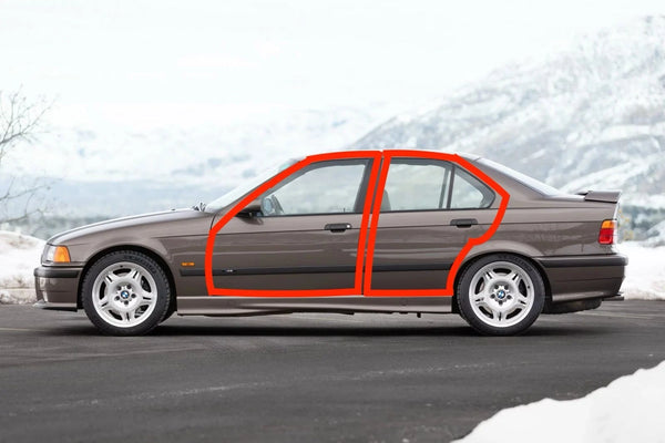 BMW E36 Sedan (1990-2000) Inner Door Seal Gaskets - Full 4-Piece Weatherstrip Set