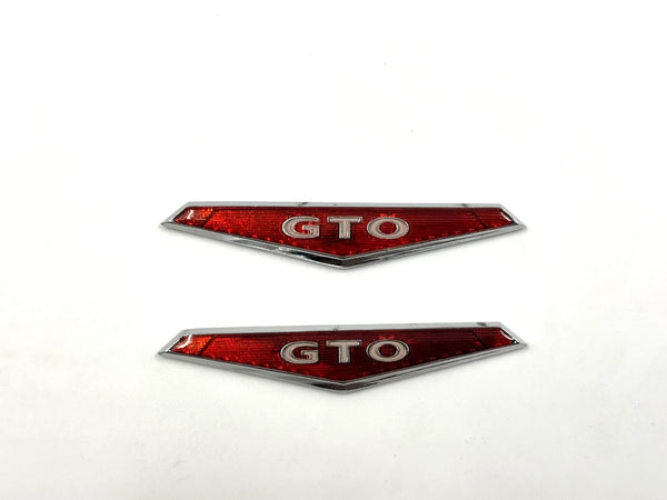 Pontiac GTO Compatible Decorative Fender Emblem Ornament Badge Red 2pcs