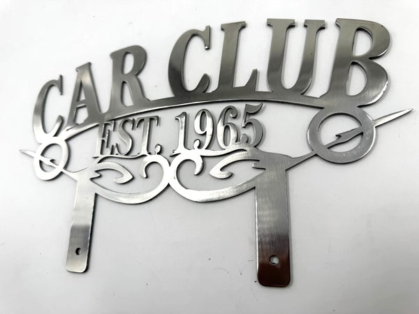 Car Club Classic Metal Hot Rod Window Sign Plaque Laser Cut 8x13"