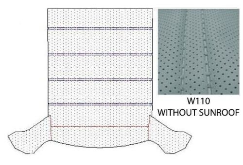Mercedes W110 Sedan Compatible Roof Ceiling Sky Headliner Without Sunroof Fit Light Gray