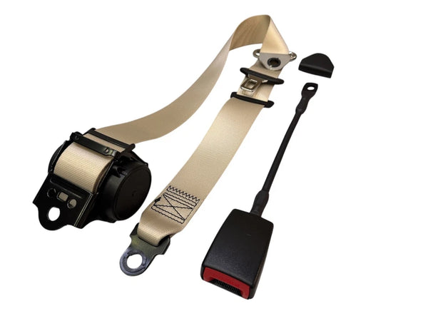 Mercedes R107 C107 SL SLC SL450 560 500 350 Compatible 3 Point Black Seat Belts Pair