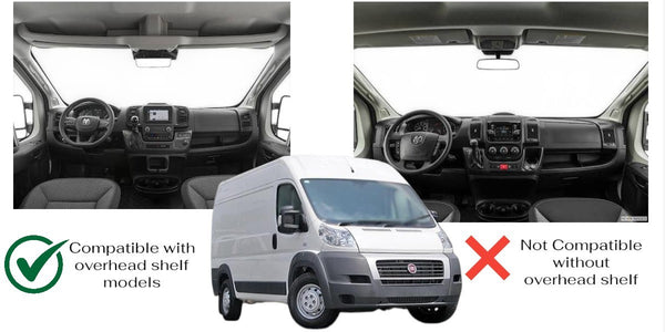 Ram Promaster 2015-2025 Van With Overhead Shelf Model Compatible Gray Sunvisor Set 2 Pcs