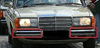 Front Bumper Rubber Protector Coupe Saloon Mercedes W123 2Pc Black
