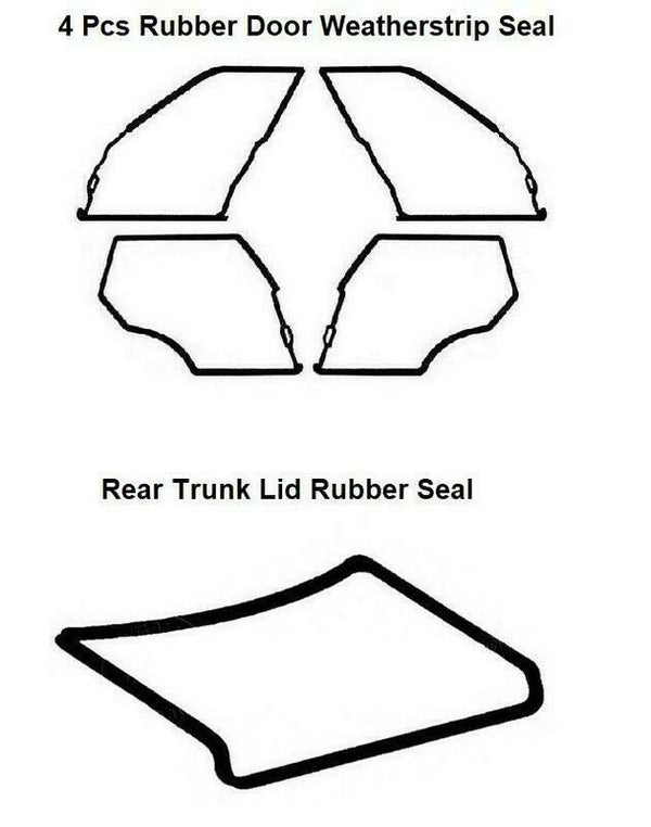 Set 5 Pieces Door + Trunk Rubber Weatherstrip Seal Mercedes Benz W126