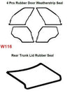 5 Pieces Door + Trunk Rubber Weatherstrip Seal Set Mercedes Benz W116 SE