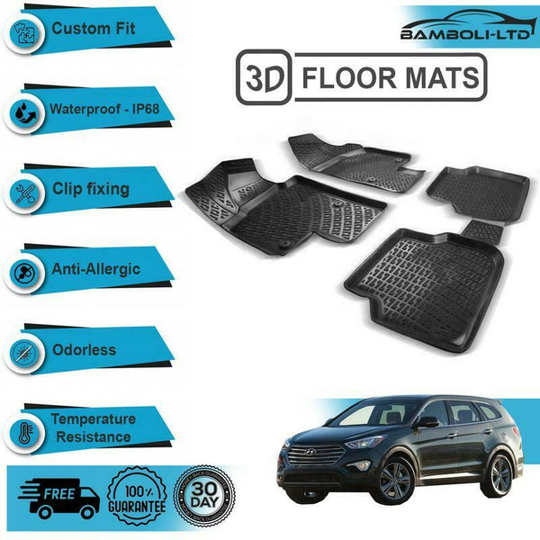 4 Pcs 3D Design All Weather Thermoplast Floor Mat For Hyundai Tucson 2015-2019