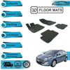 4 Pcs 3D Car Floor Mats Fit Hyundai i30 2012-2018 (Black)