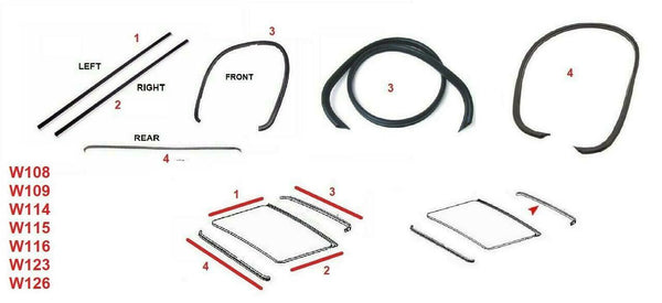 Fit For Mercedes Benz W126 Coupe Sunroof/Moonroof Seal Repair Kit Full Set 1157820198