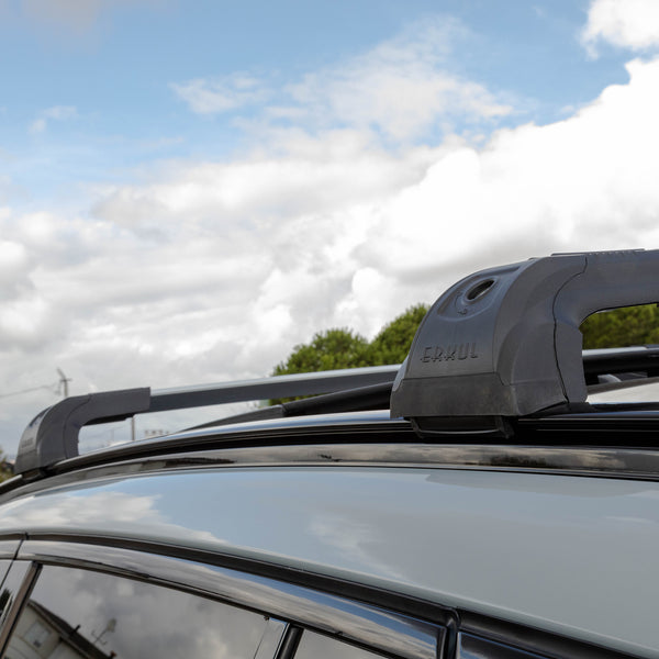 Strong Roof Rack Cross Bars for Audi A6 C7 Avant 2012 - Up Black