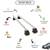 Smooth Roof Rack Cross Bars Set for Audi A3 Hatchback 1999 - 2003