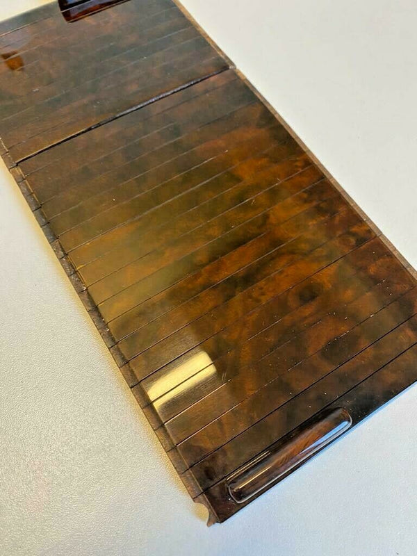 Mercedes R129 Sl Class Wood Accordion Center Armrest Tunnel Blade Root Wood