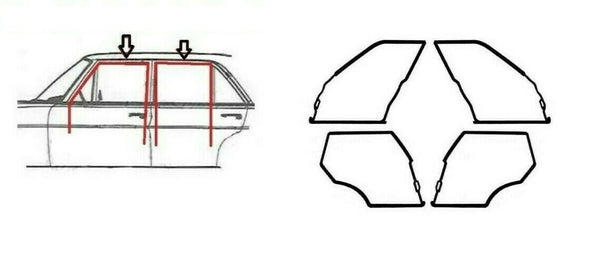 Door Weatherstrip And Running Channel Rubber Seal For Mercedes W126 S, SE