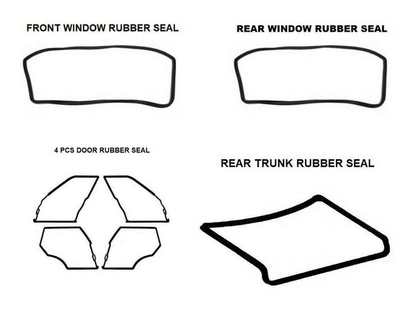 Mercedes Benz W110 Full Door Window Trunk Rubber Seal Gaskets 190 190D Set Of 7