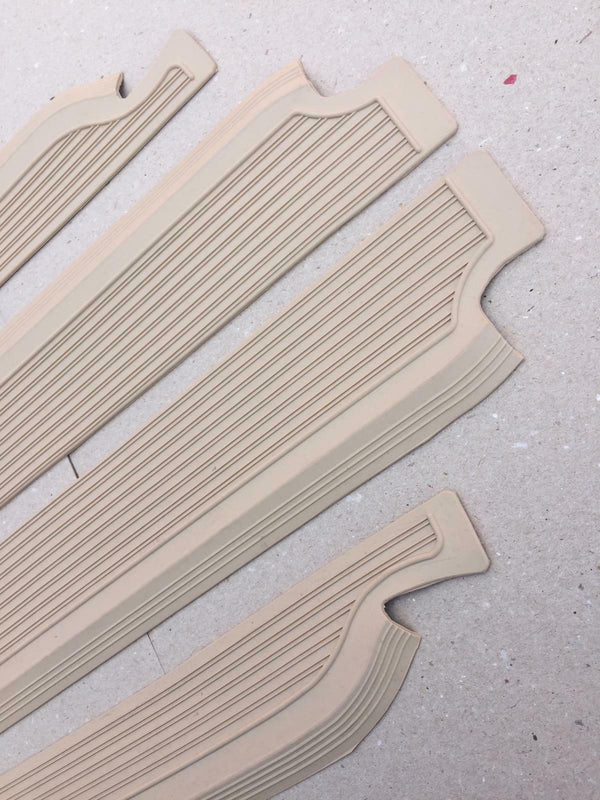 Door Sill Plate Rubber Protector Cover for Mercedes Benz W109 280 SEL 300 SEL 4 PCS Cream