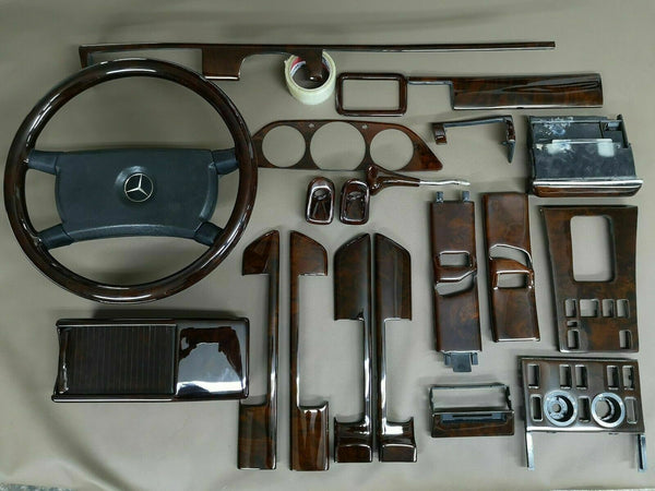 Mercedes W126 500SE 500SEL 280SE Compatible Wood Trim Set Wood Dashboard