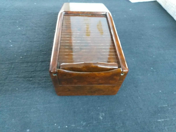 Mercedes S Class W126 Sel Compatible Walnut Color Wood Console Cassette Storage Box Insert Center