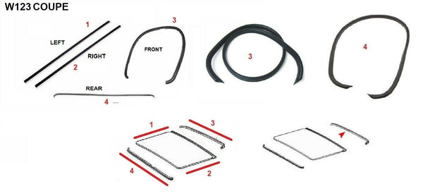 Fit For Mercedes Benz W115 Sunroof/Moonroof Seal Repair Kit Full Set 1157820198