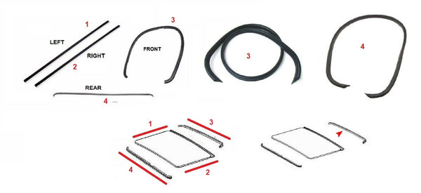 Fit For Mercedes Benz W109 Sunroof/Moonroof Seal Repair Kit Full Set 1157820198