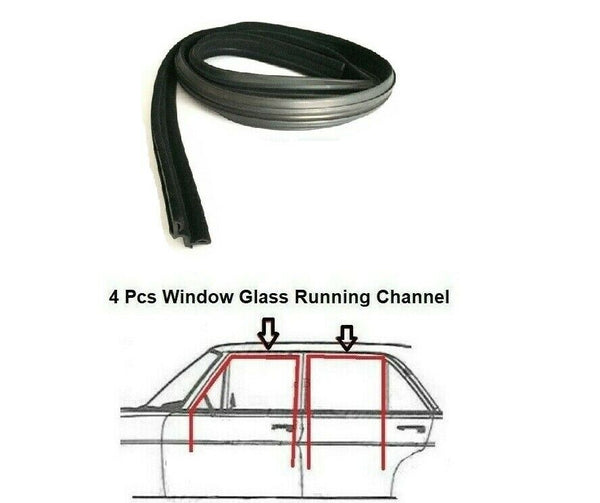 Mercedes Benz W116 S Class Saloon Door Window Channel Run Seals 72-79