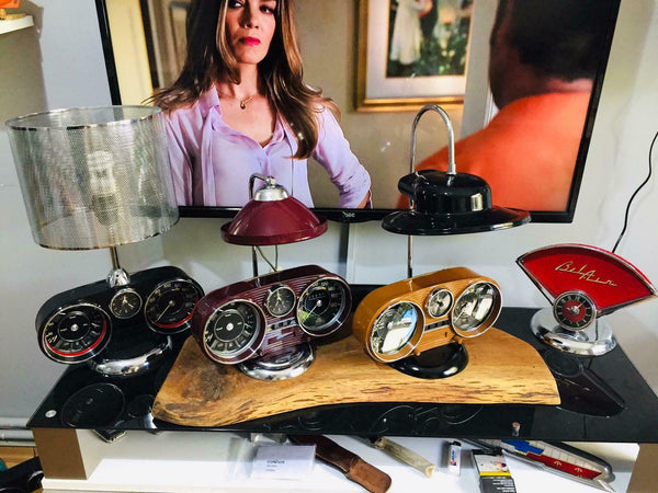 Handmade Office Home Decoration Table Lamp Mercedes W114 W115 Speedometer Gauge