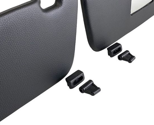 Sunvisor And Clips Set For Mercedes R107 W107 C107 Black Color 1078100570 1078100610