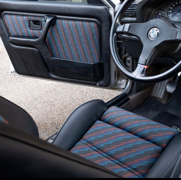 BMW E30 E36 E34 E28 E21 M5 Compatible interior seat cloth fabric upholstery embossed M Rain