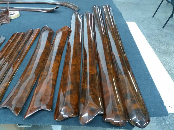 Mercedes W108 Compatible Walnut Color Full Wood Set With Steering Wheel