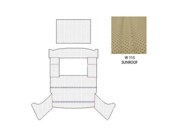 Mercedes W115 4 Door Interior Headliner Fabric With Sunroof Fit Cream 1156901750