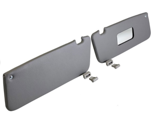 Sunvisor And Clips Set For Mercedes R107 W107 C107 Gray Color 1078100570 1078100610