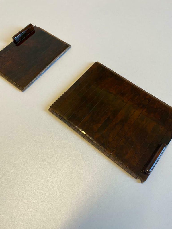 Mercedes R129 Sl Class Wood Accordion Center Armrest Tunnel Blade Root Wood