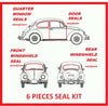 Volkswagen Vw Bug Beetle 1972 - 1979 Door And Window Rubber Seals 6 Pieces