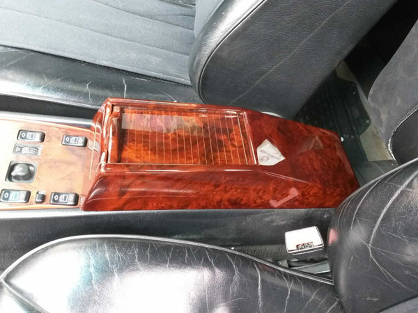 Mercedes W124 E-Class Compatible Walnut Color Wood Console Cassette Storage Center Box Insert