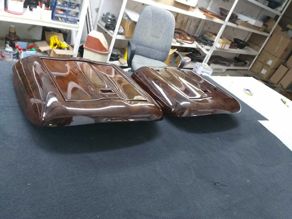 Mercedes W221 S-Class S350 2007-2013 Compatible Walnut Color Burl Wood Picnic Table 2 Pieces Set