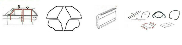 Door Weatherstrip, Scraper, Sunroof Running Channel Rubber Set For Mercedes W116