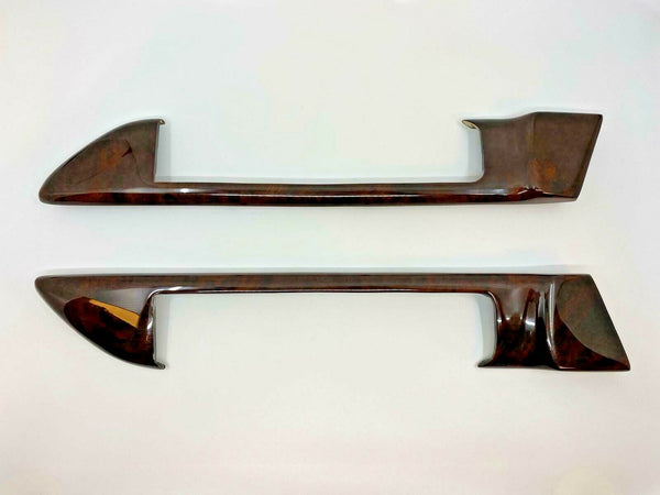 Mercedes W126 1981-1991 Coupe 560S SEC Compatible Walnut Color Burl Wood Handle Trim Left Right Door Panel