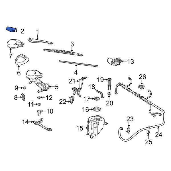 Mercedes-Benz W124 Compatible Windshield Wiper Arm Cover A1248240349