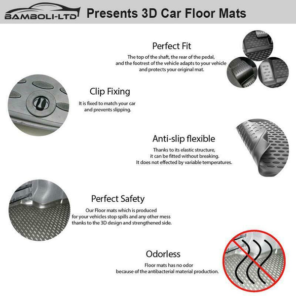 3D Molded Interior Car Floor Mat for Mercedes GLK 2008-2015 (Black)