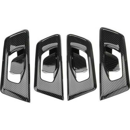 Fit For Honda CR-V 2019-2021 Interior Door Handle Cover Plastic Carbon 4 PCS