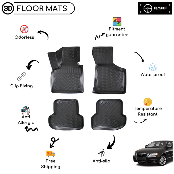 3D Molded Interior Car Floor Mat for Audi A3 2003-2012