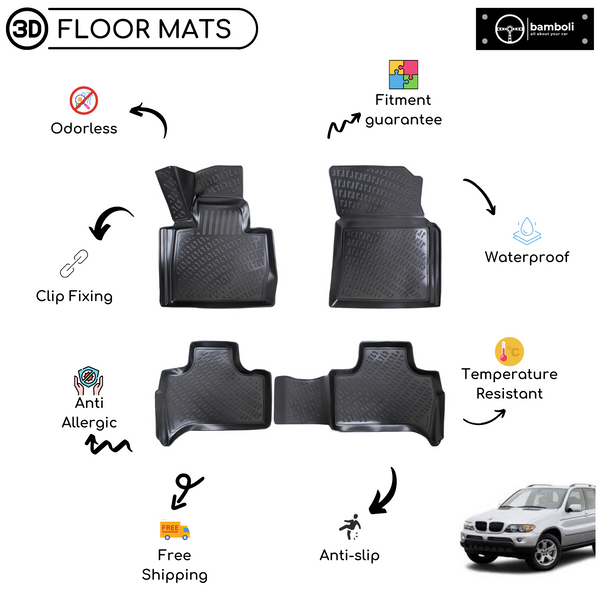 3D Molded Interior Car Floor Mat for BMW X5 E53 2006-2013