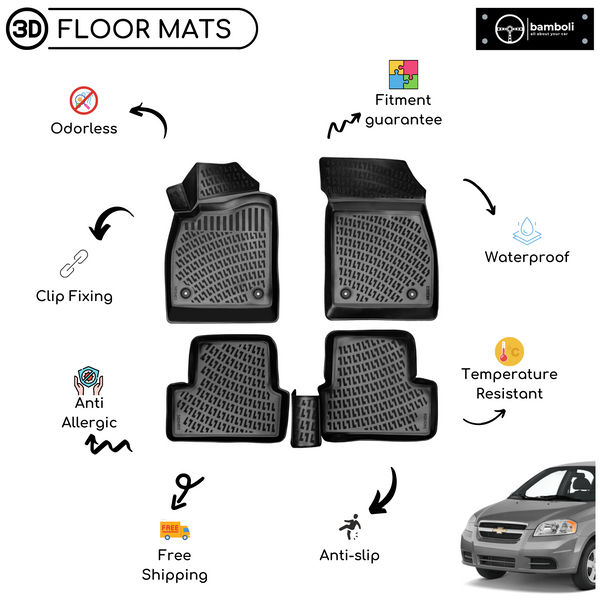 3D Molded Interior Car Floor Mat for Chevrolet Lacetti 2009-Up